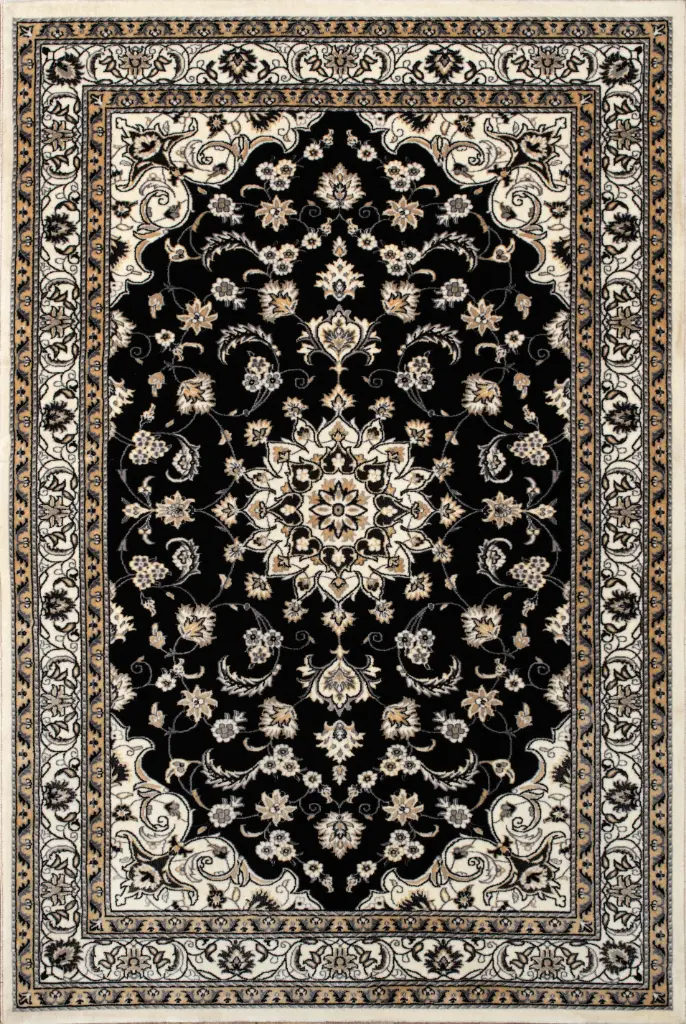 Tabriz · 0301A · Black Grey · 160x230