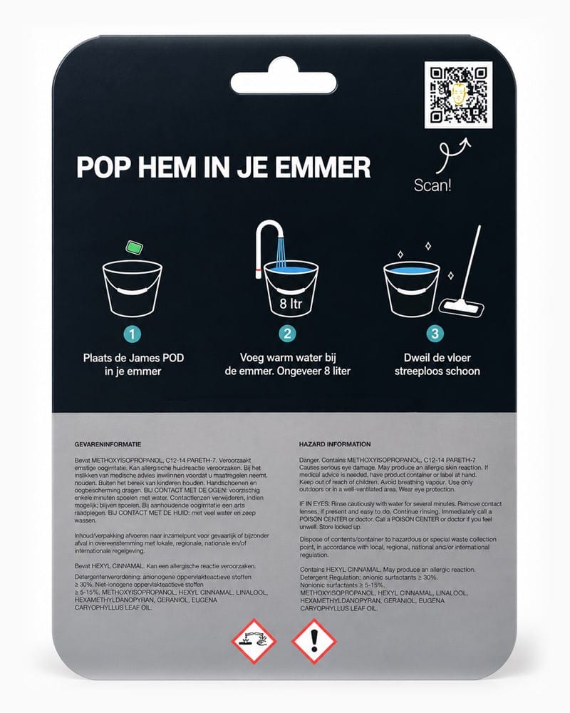 James Schoon & Snel Droog Pods · proefverpakking 2 pods