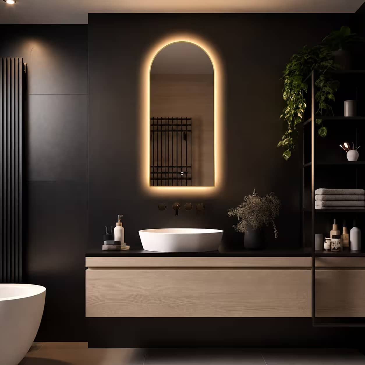 Badkamerspiegel Medina 100×45, met gouden lijst