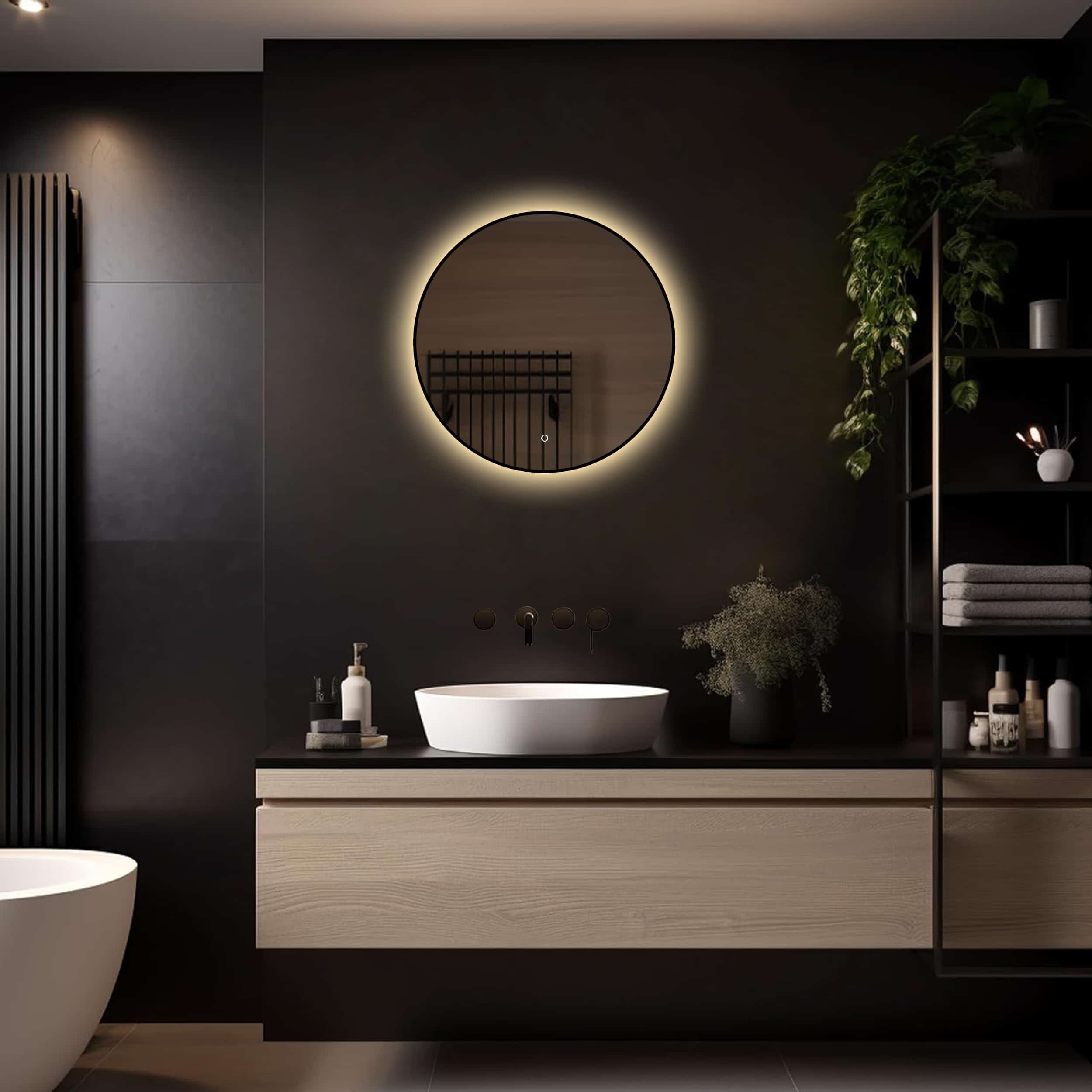 Badkamerspiegel Ilona 60×60, met zwarte lijst