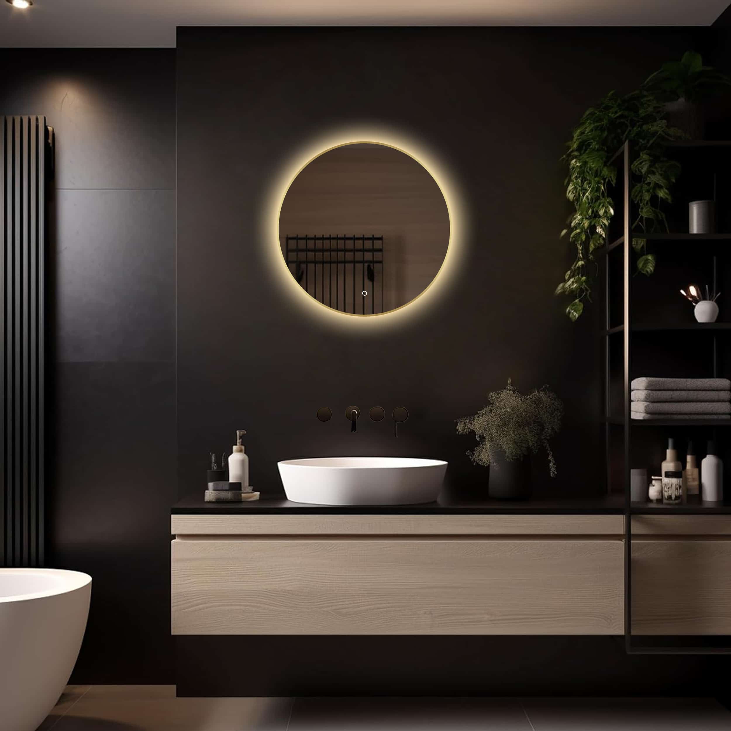 Badkamerspiegel Aurora 60×60, met Gouden Lijst