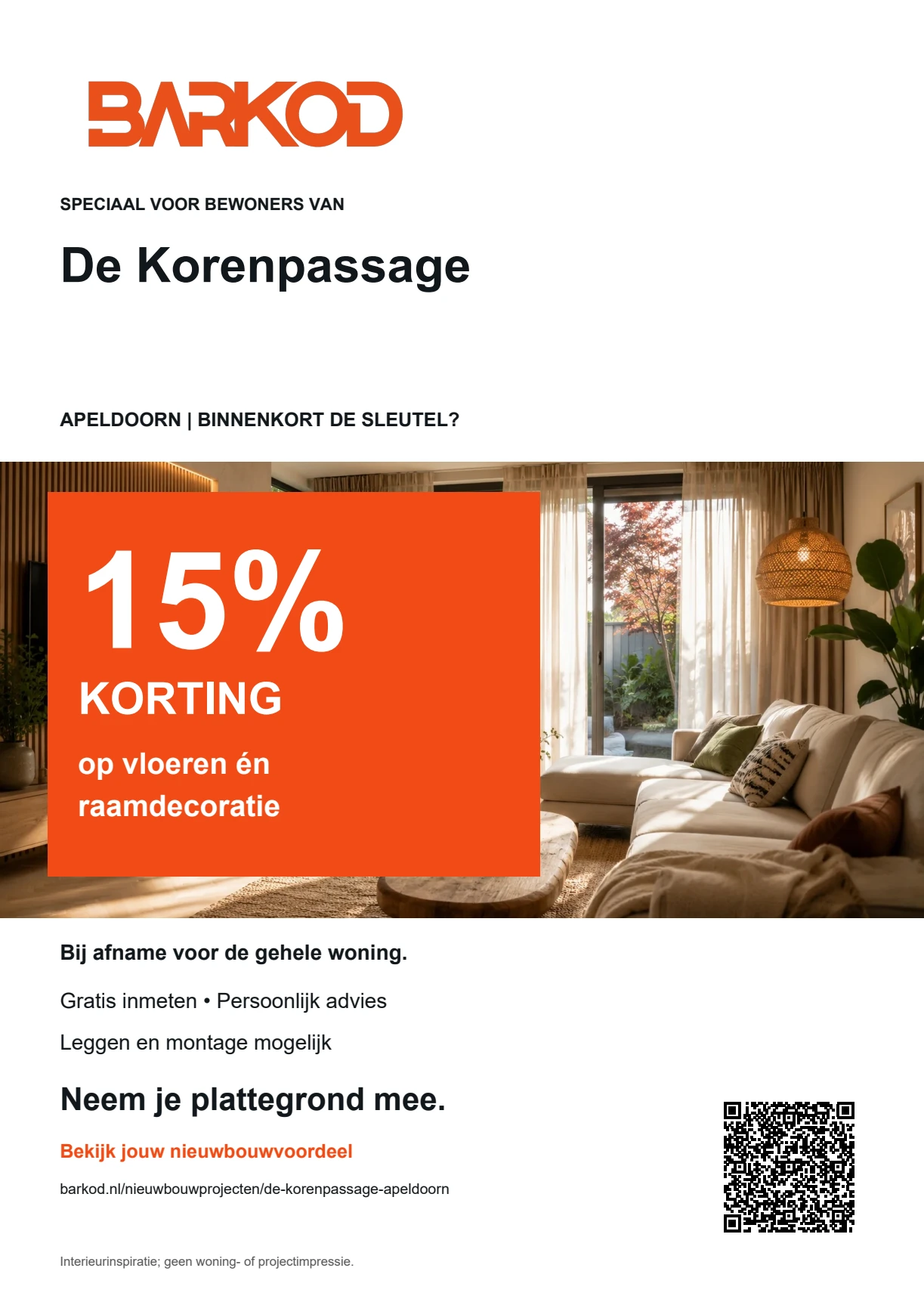 Nieuwbouwflyer De Korenpassage in Apeldoorn