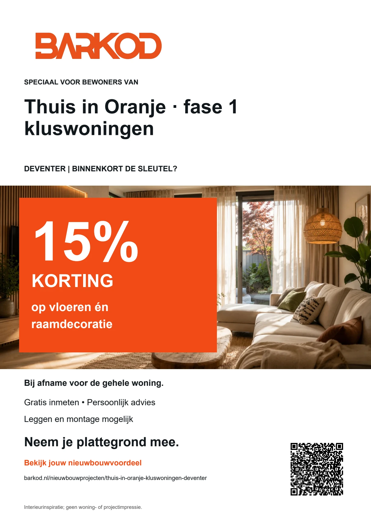 Nieuwbouwflyer Thuis in Oranje · fase 1 kluswoningen in Deventer