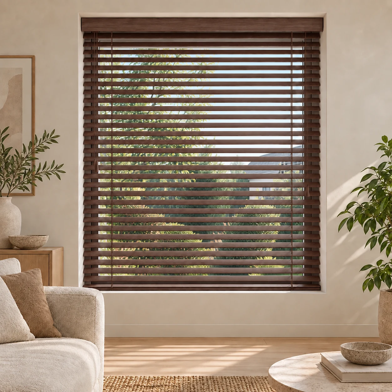 Houten Jaloezie 25 mm – Donker Walnoot