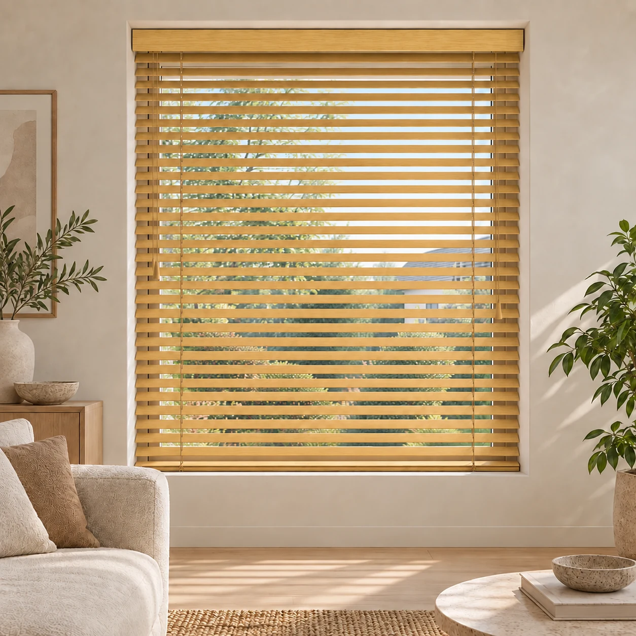 Houten Jaloezie 25 mm – Naturel Goud
