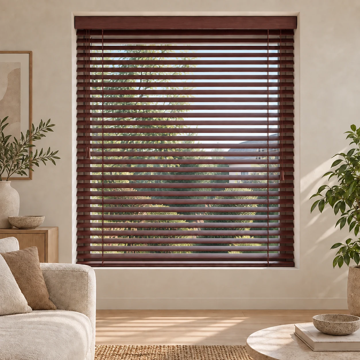 Houten Jaloezie 25 mm – Donker Mahonie