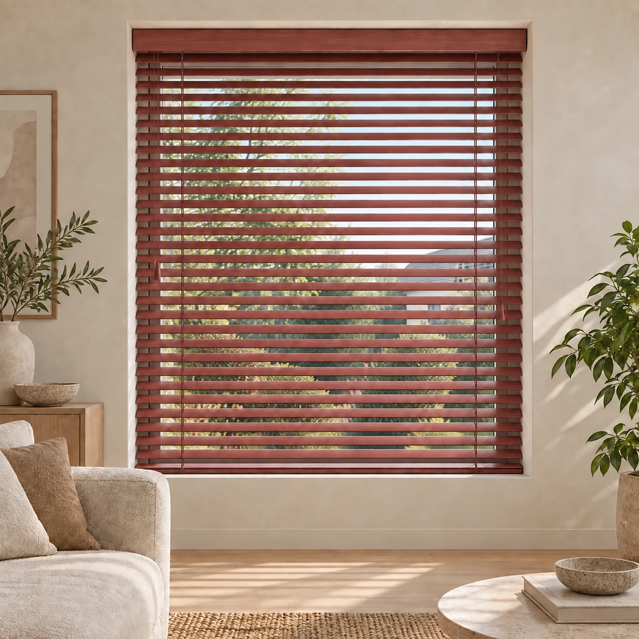 Houten Jaloezie 25 mm – Licht Mahonie