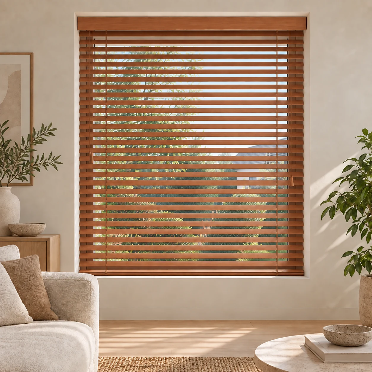 Houten Jaloezie 25 mm – Honing Eiken