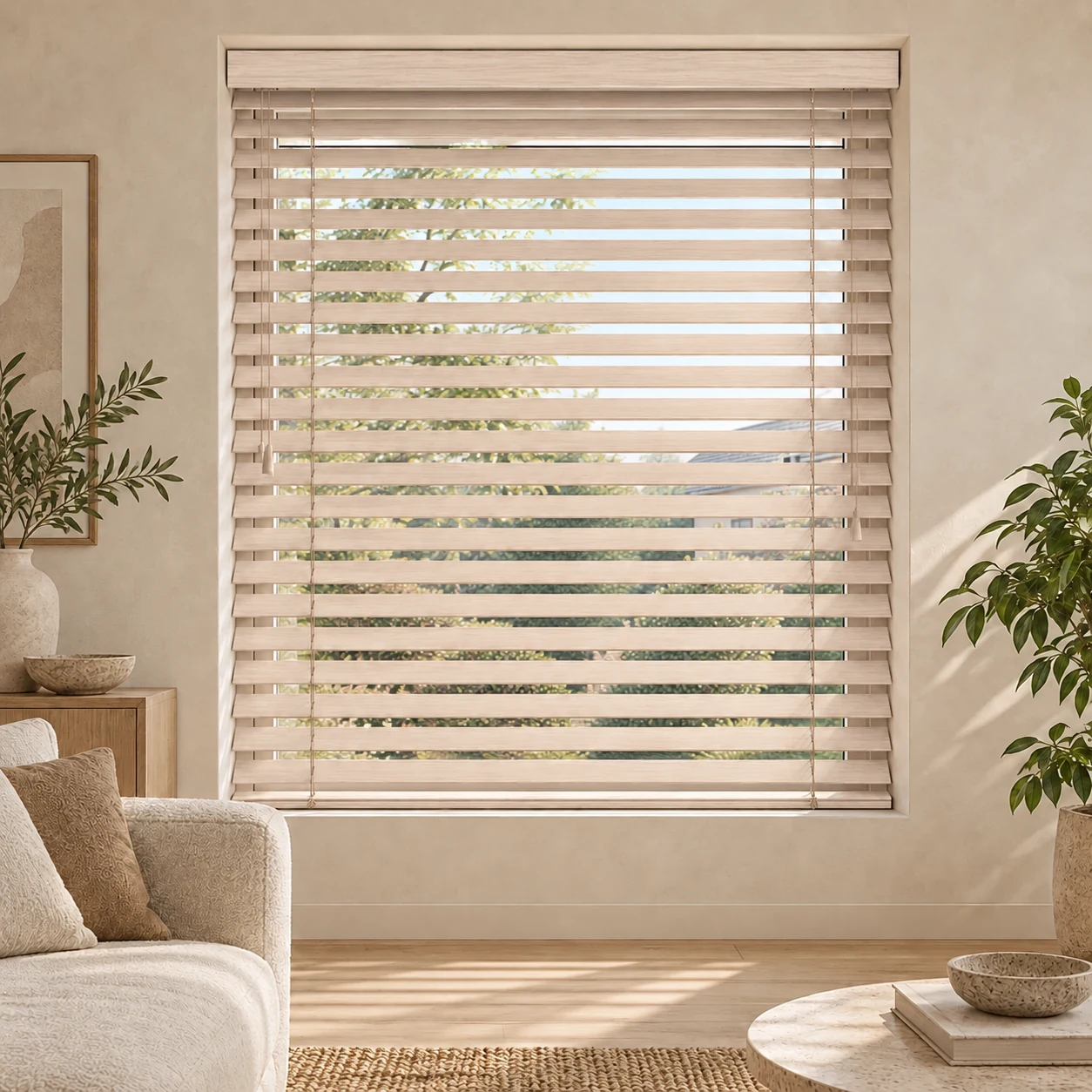Houten Jaloezie 50 mm – Soft Almond