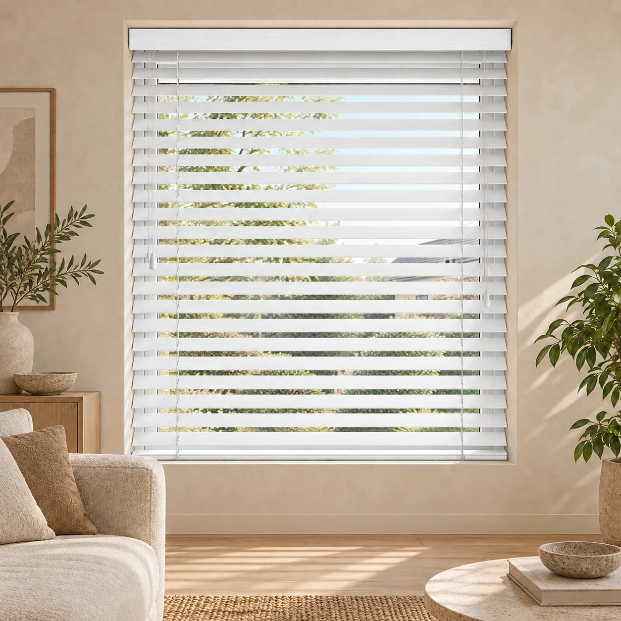 Houten Jaloezie 50 mm – Parelwit