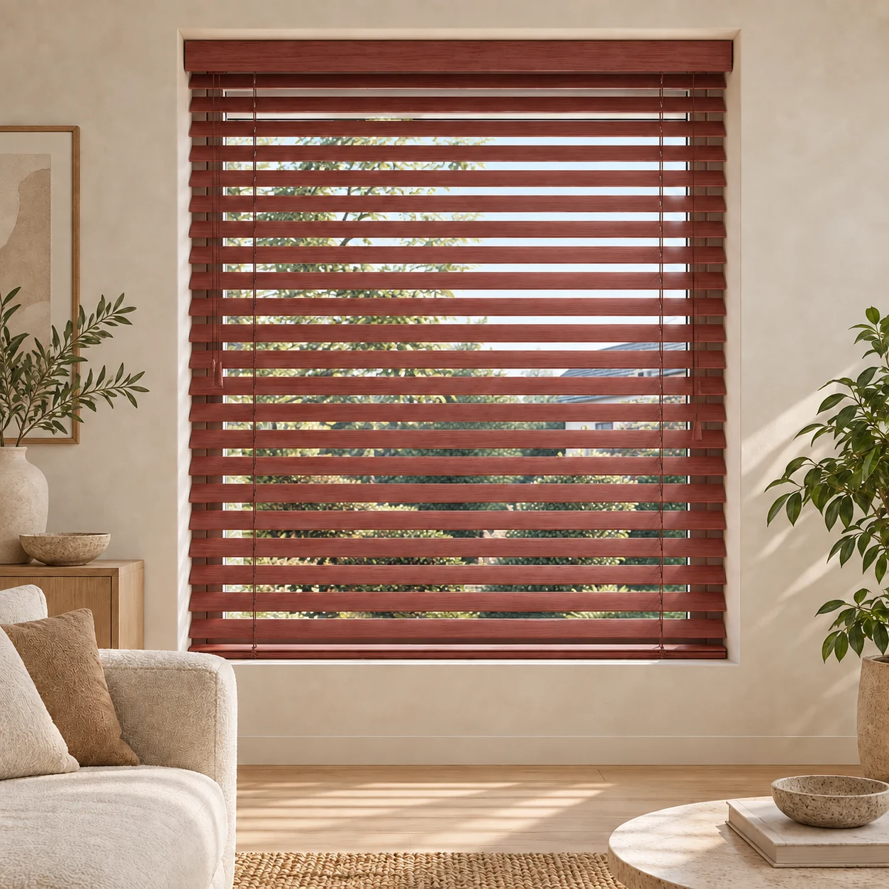 Houten Jaloezie 50 mm – Robijnhout