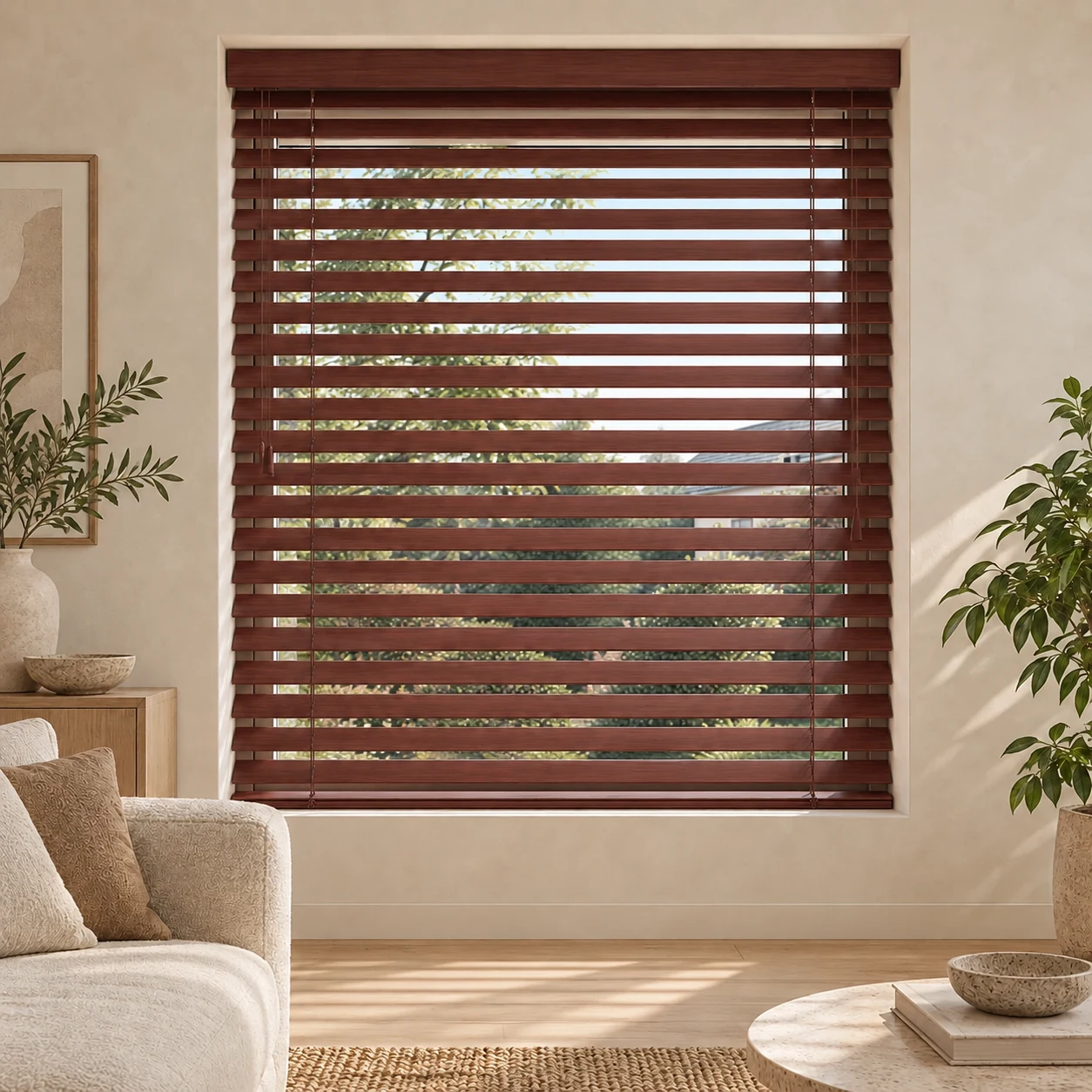 Houten Jaloezie 50 mm – Kersenrood