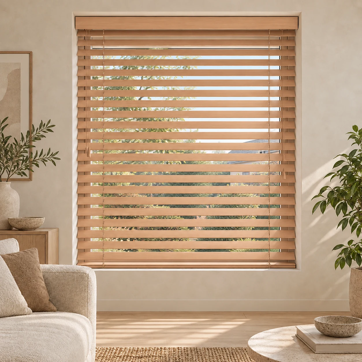 Houten Jaloezie 50 mm – Naturel Honing