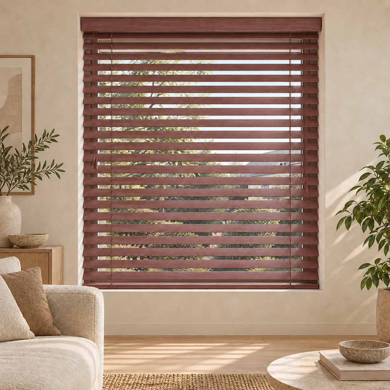 Houten Jaloezie 50 mm – Warm Walnoot