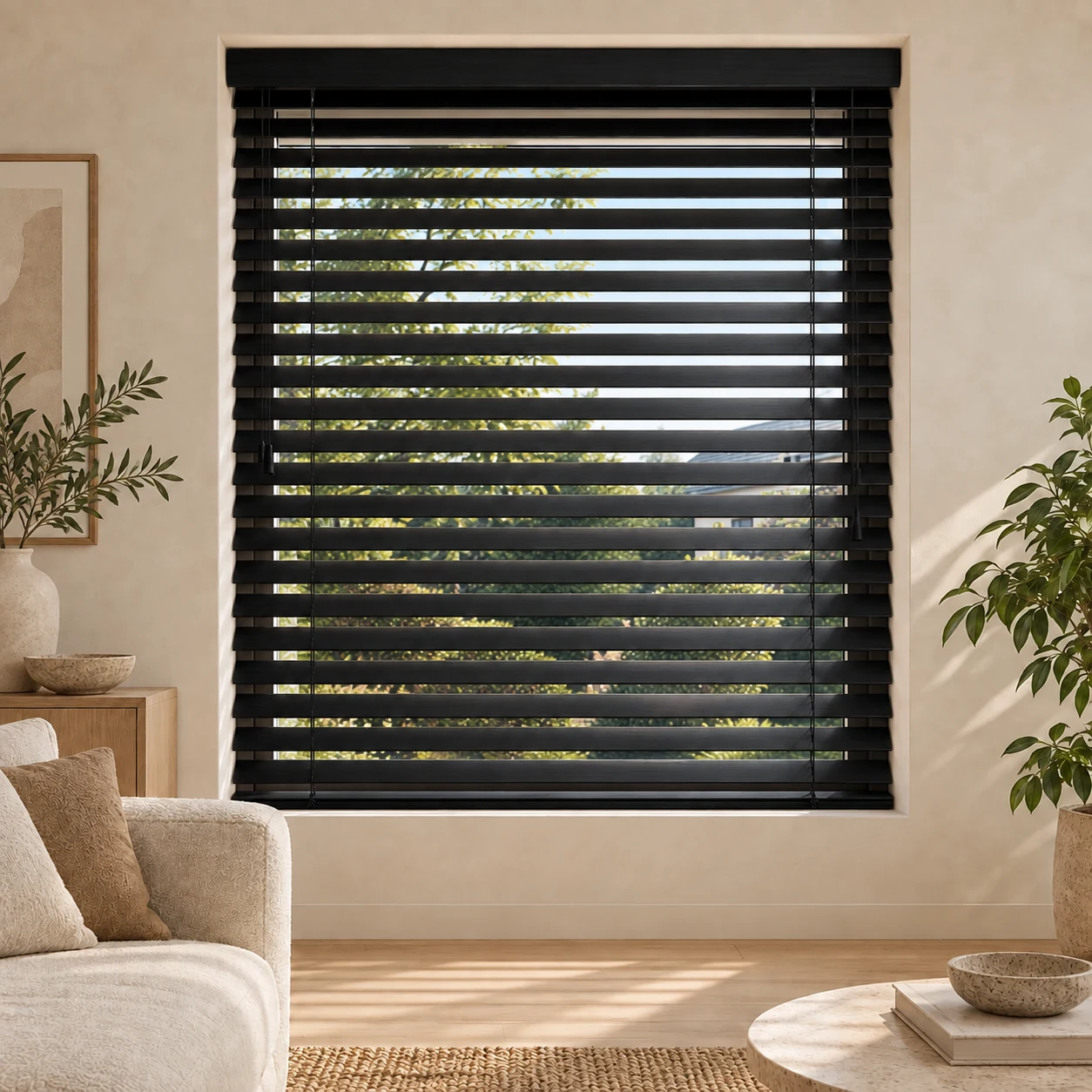 Houten Jaloezie 50 mm – Grafietzwart