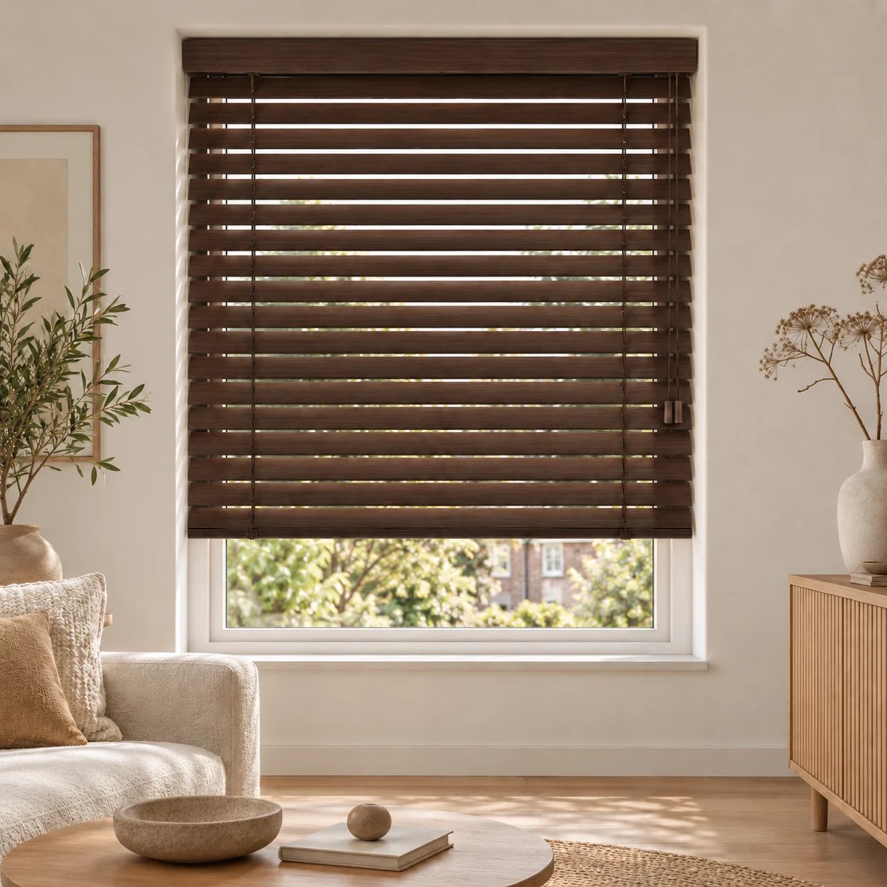 Houten Jaloezie 50 mm – Donkere Mokka